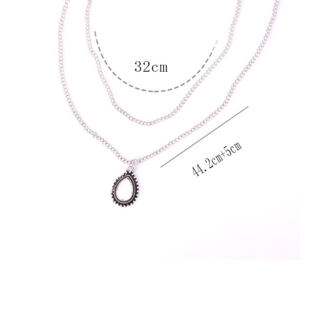 Bohemia Silver Plate Water Drop Choker Necklace - Picture 3 of 7